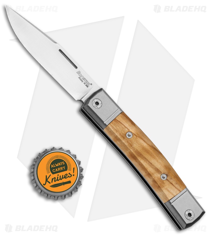LionSteel BestMan Traditional Slip Joint Knife Olive Wood (2.88" Satin)