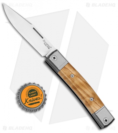 LionSteel BestMan Traditional Slip Joint Knife Olive Wood (2.88" Satin)