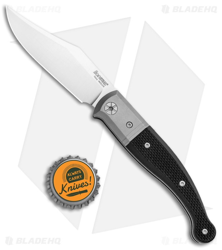 LionSteel Gitano Traditional Slip Joint Knife Black G-10/Ti (3.25" Satin) 