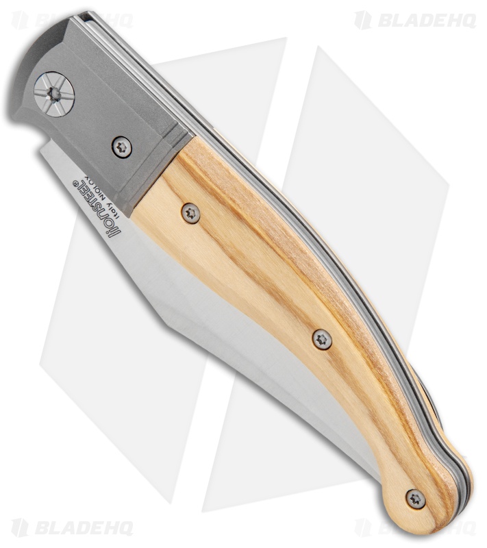 LionSteel Gitano Traditional Slip Joint Knife Olive Wood/Ti (3.25" Satin) 