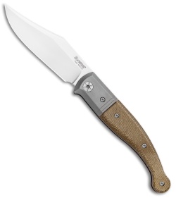 LionSteel Gitano Traditional Slip Joint Knife Green Micarta/TI (3.25" Satin) 