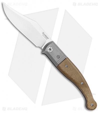 LionSteel Gitano Traditional Slip Joint Knife Green Micarta/TI (3.25" Satin) 