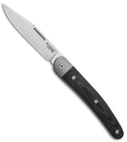 LionSteel Jack Slip Joint Knife One Function Black G-10 (3" Satin M390)