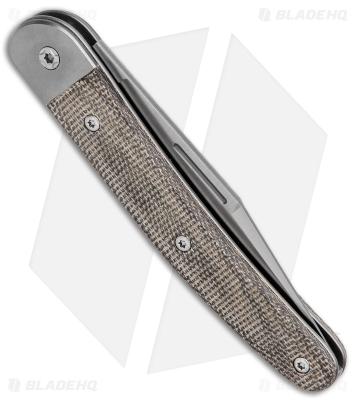 LionSteel Jack Slip Joint Knife One Function Green Micarta (3" Satin M390)