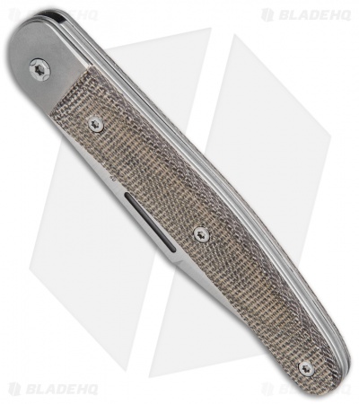 LionSteel Jack Slip Joint Knife One Function Green Micarta (3" Satin M390)