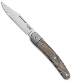 LionSteel Jack Slip Joint Knife One Function Green Micarta (3" Satin M390)