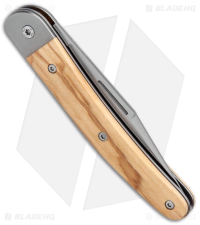 LionSteel Jack Slip Joint Knife One Function Olive Wood (3" Satin M390)
