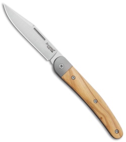 LionSteel Jack Slip Joint Knife One Function Olive Wood (3" Satin M390)