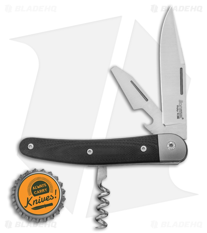 LionSteel Jack Slip Joint Knife Three Function Black G-10 (3" Satin M390)
