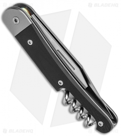 LionSteel Jack Slip Joint Knife Three Function Black G-10 (3" Satin M390)