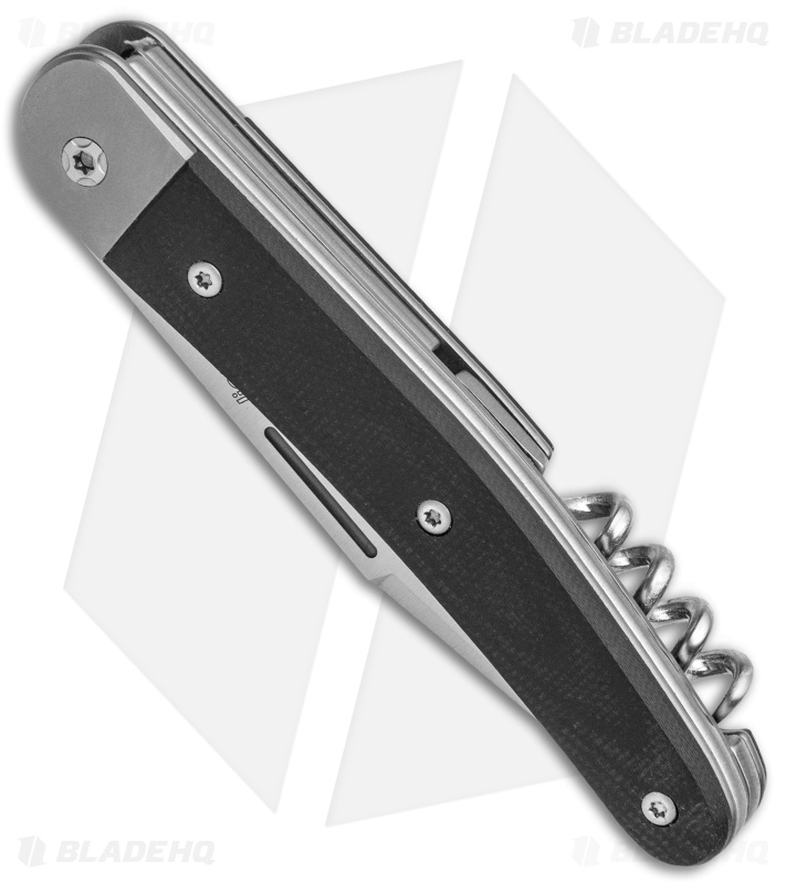 LionSteel Jack Slip Joint Knife Three Function Black G-10 (3" Satin M390)