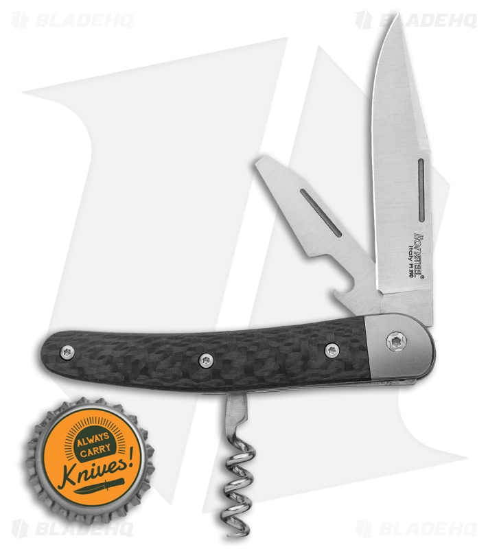 LionSteel Jack Slip Joint Knife Three Function Carbon Fiber (3" Satin M390)