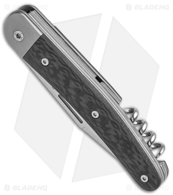 LionSteel Jack Slip Joint Knife Three Function Carbon Fiber (3" Satin M390)