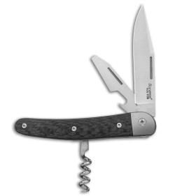 LionSteel Jack Slip Joint Knife Three Function Carbon Fiber (3" Satin M390)