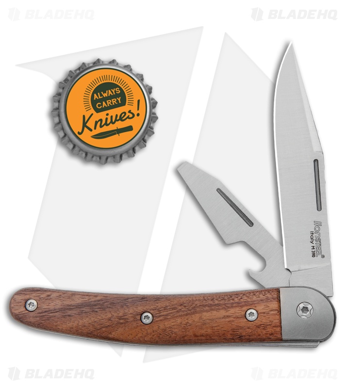 LionSteel Jack Slip Joint Knife Two Function Santos Wood (3" Satin M390)