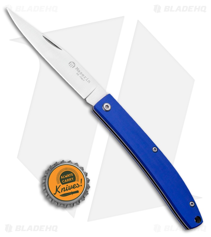 Maserin E.D.C. Gentleman Slip Joint Knife Blue Micarta (3.25" Satin)