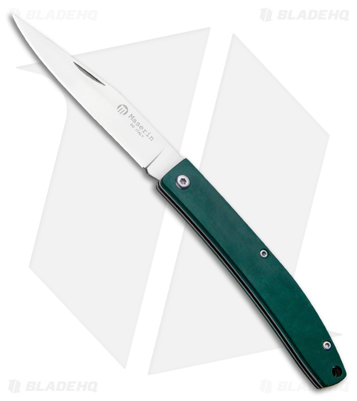 Maserin E.D.C. Gentleman Slip Joint Knife Green Micarta (3.25" Satin)