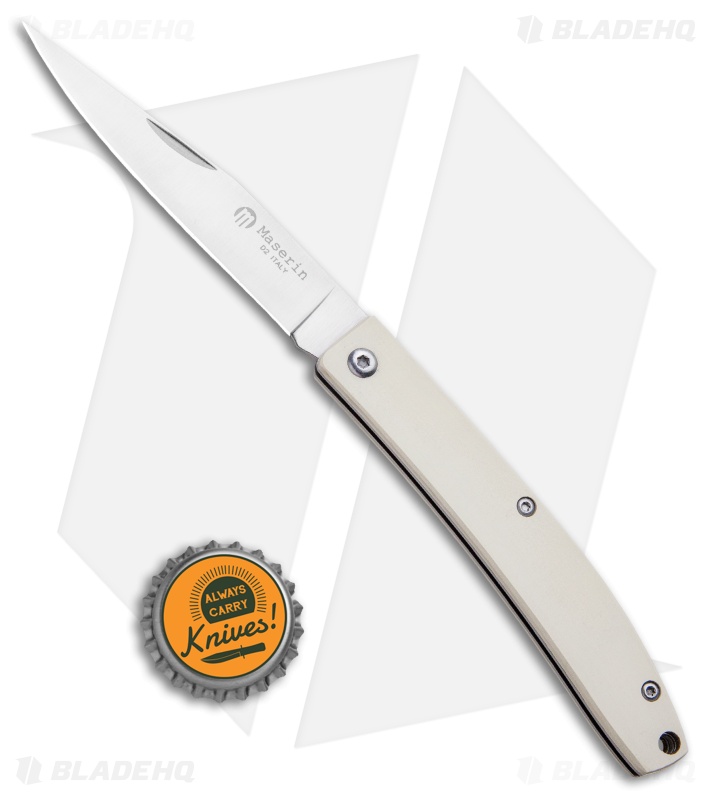 Maserin E.D.C. Gentleman Slip Joint Knife White Micarta (3.25" Satin)