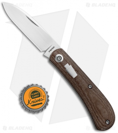 Pena Knives Custom Slipjoint Traditional Knife Brown Micarta (2.75" Satin)