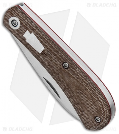 Pena Knives Custom Slipjoint Traditional Knife Brown Micarta (2.75" Satin)