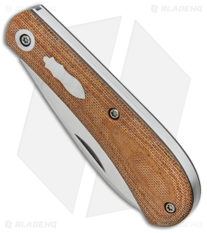 Pena Knives Custom Slipjoint Traditional Knife Natural Micarta (2.75" Satin)