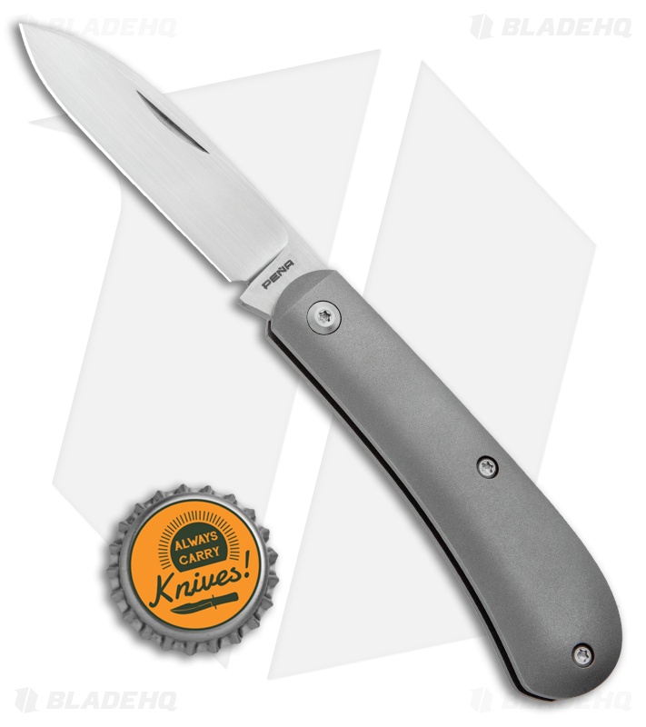 Pena Knives Custom Zulu Slip Joint Knife Titanium (2.75" Satin) Blade HQ
