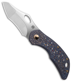 Olamic Cutlery Busker Gusto Blade Knife Titanium Blue/Bronze Triangle (2.5")