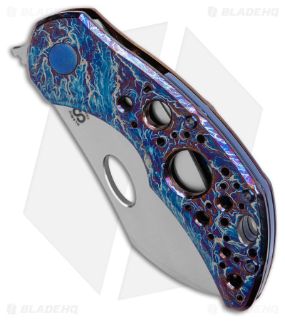 Olamic Cutlery Busker Largo Knife Acid Rain/Entropic Titanium (2.5" Satin)