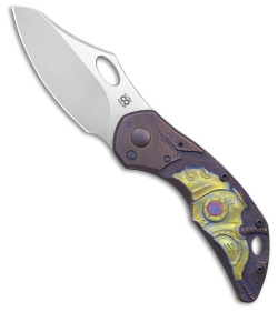 Olamic Cutlery Busker Semper Knife Steampunk Titanium  (2.5" Satin)