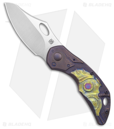 Olamic Cutlery Busker Semper Knife Steampunk Titanium  (2.5" Satin)