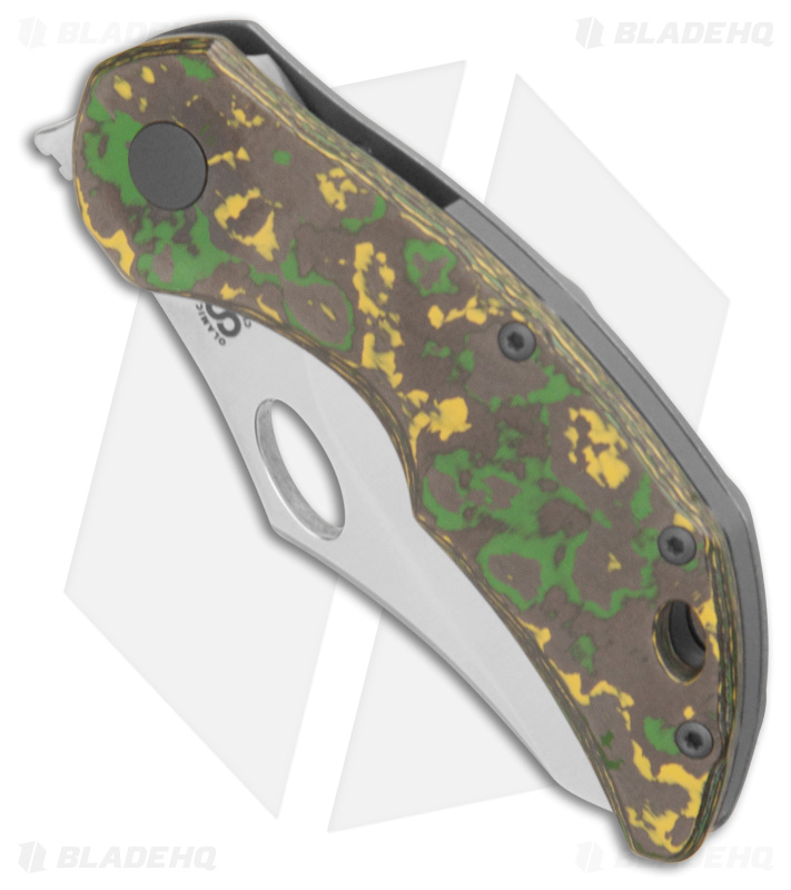 Olamic Cutlery Busker Semper Knife Toxic Storm Fat Carbon/Titanium (2.5" Satin)
