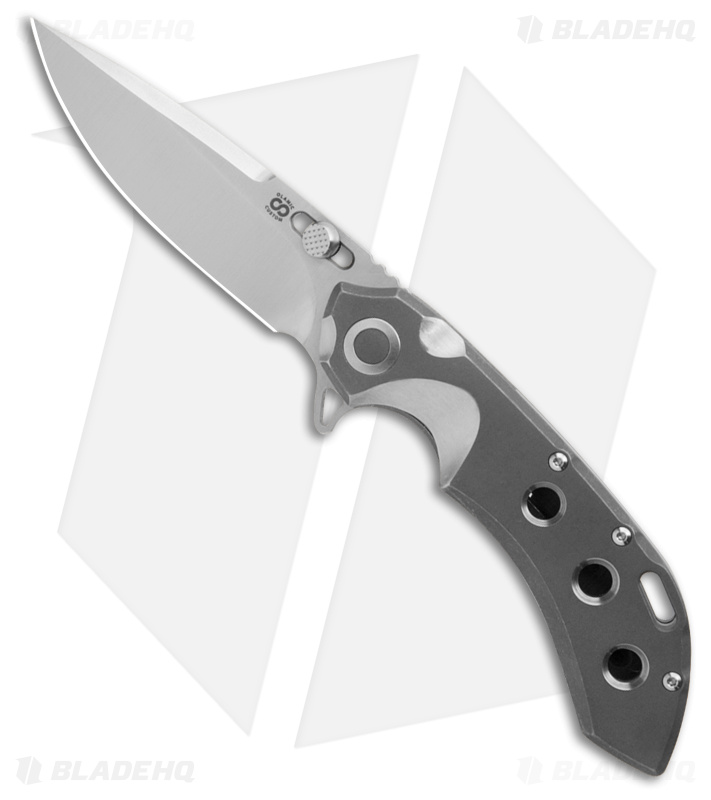Olamic Cutlery Wayfarer 247 Drop Point Knife Stonewashed Titanium (3.5" Satin)