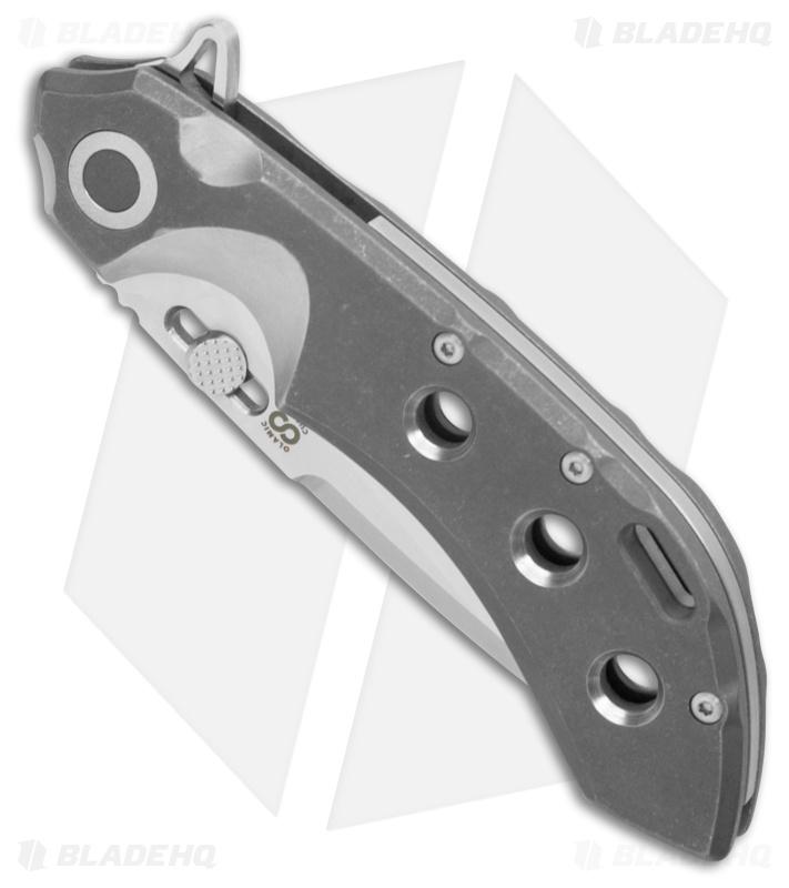 Olamic Cutlery Wayfarer 247 Drop Point Knife Stonewashed Titanium (3.5" Satin)
