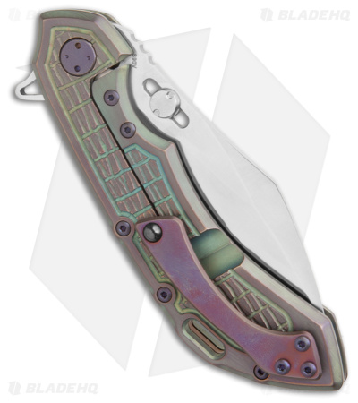 Olamic Cutlery Wayfarer 247 Frame Lock Knife Green Titanium (3.5" Satin)