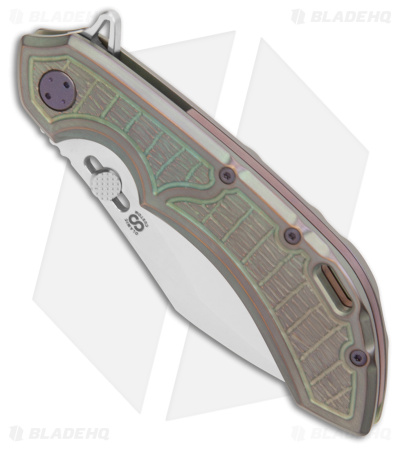 Olamic Cutlery Wayfarer 247 Frame Lock Knife Green Titanium (3.5" Satin)