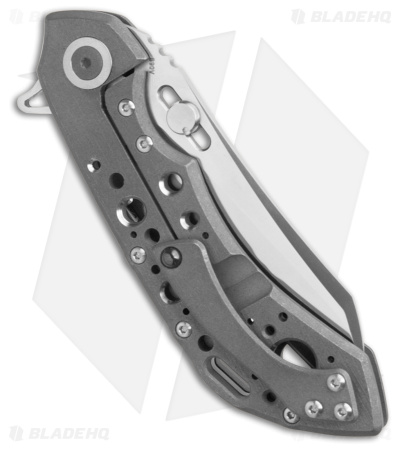 Olamic Cutlery Wayfarer 247 Frame Lock Knife Stonewashed Titanium (3.5" Satin)