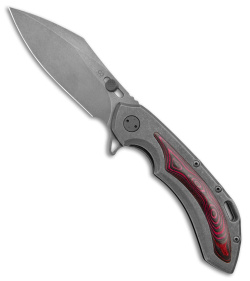 Olamic Wayfarer 247 Cutlass Knife SW Ti w/ Red Carbon Fiber Inlay (3.5" SW S90V)