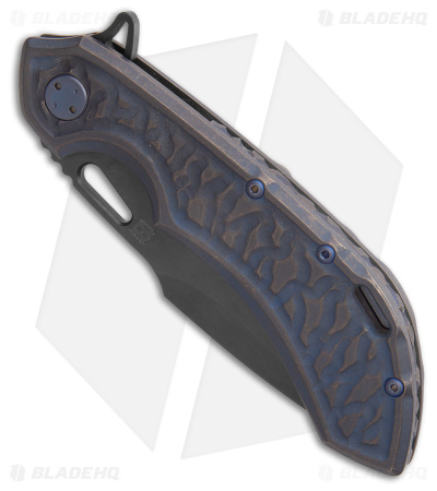 Olamic Wayfarer 247 Harpoon Knife Blue SW Ti Bengal Sculpted (3.5" Black M390)