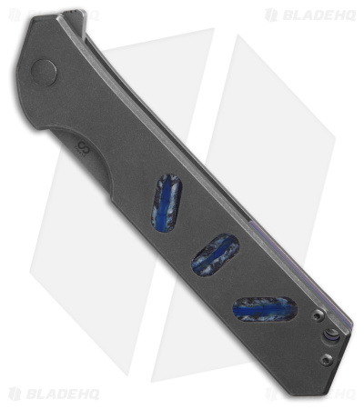 Olamic Cutlery Rainmaker Knife Titanium Mammoth Tooth Inlays  (4.25" SW)