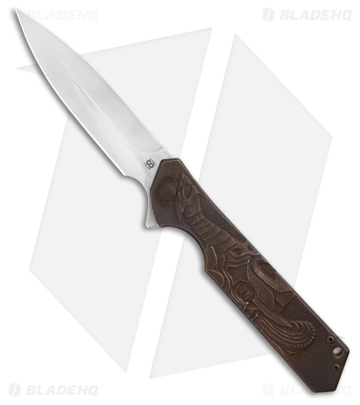 Olamic Rainmaker Dagger Knife Hand-Carved Nord Ti (4.1" Satin M390)