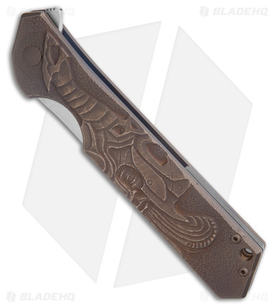 Olamic Rainmaker Dagger Knife Hand-Carved Nord Ti (4.1" Satin M390)