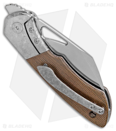 Olamic WhipperSnapper Knife Sheepsfoot Frosty Ti/OD Micarta (2.9" Satin XHP)