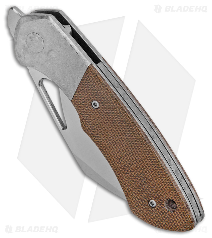 Olamic WhipperSnapper Knife Sheepsfoot Frosty Ti/OD Micarta (2.9" Satin XHP)