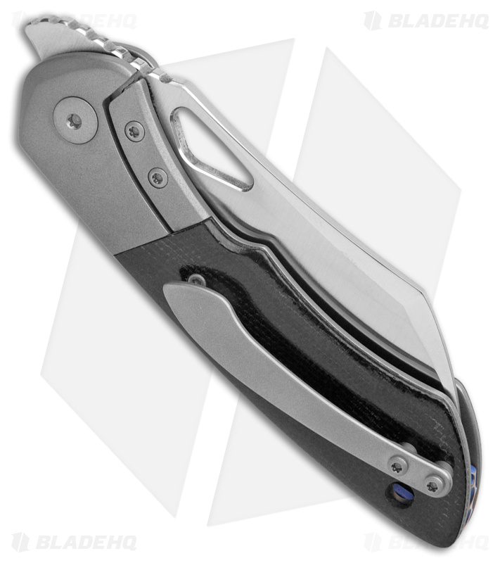 Olamic WhipperSnapper Knife Wharncliffe Double Black Micarta (2.9" Satin XHP)