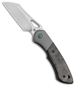 Olamic WhipperSnapper Knife Wharncliffe Green Fat CF w/ Green (2.9" Satin XHP)