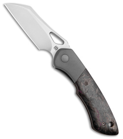 Olamic WhipperSnapper Knife Wharncliffe Titanium/Black Fat CF (2.9" Satin S90V)