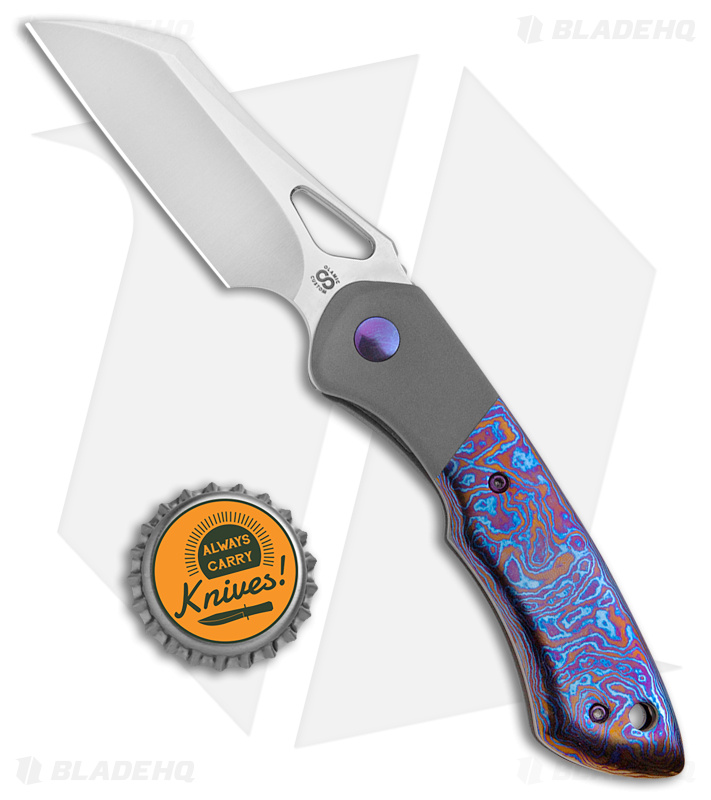 Olamic WhipperSnapper Knife Wharncliffe Timascus - Blade HQ