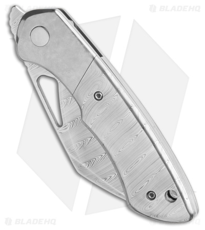 Olamic WhipperSnapper BL Knife Sheepsfoot Damasteel/Jeweled (2.9" Damasteel)