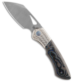 Olamic WhipperSnapper BL Knife Sheepsfoot Pacific Blue CF (2.9&quot; Damasteel) | 194227