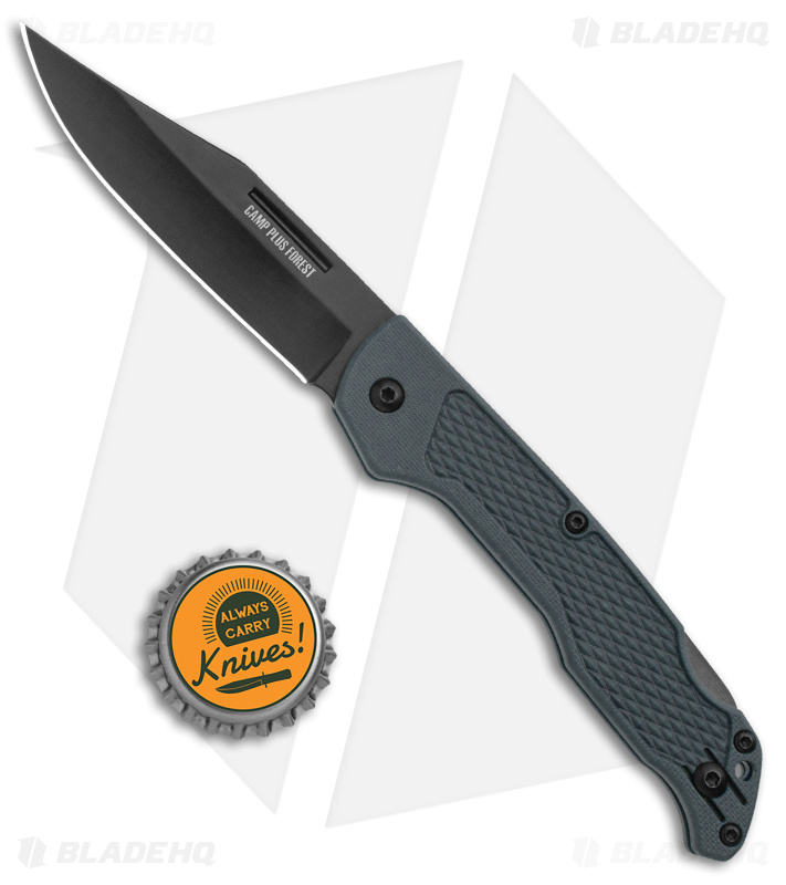 Ontario Camp Plus Midnight Lock Back Knife GFN Gray (3.3" Black) 